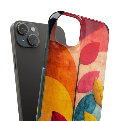 Abstract Orange Blue Design - Slim iPhone 15 Phone Case