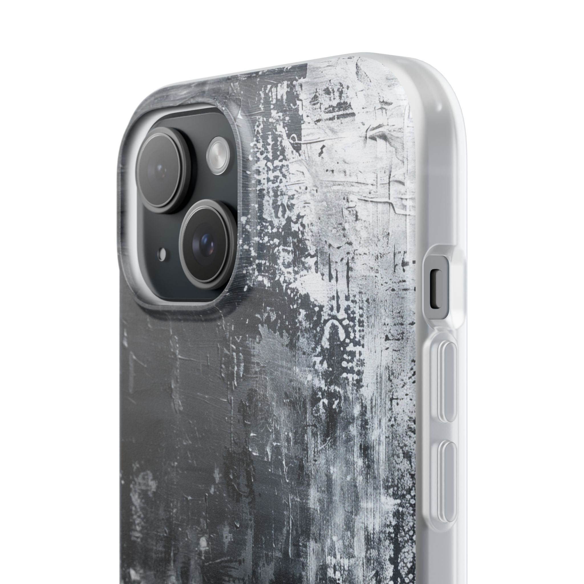 Textured Monochrome Blossom iPhone 15 - Flexi Phone Case