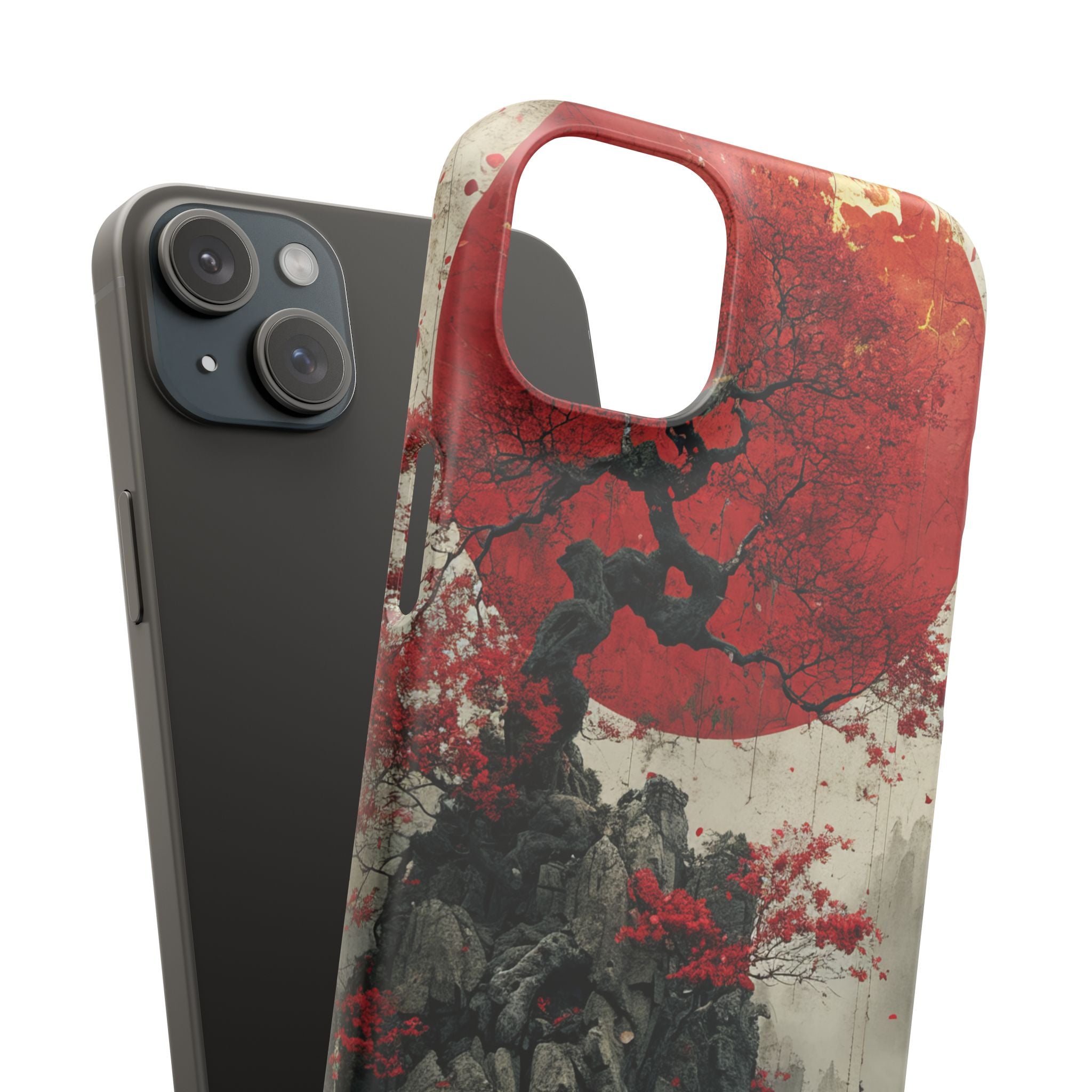 Zen Serenity in Red Harmony iPhone 15 - Slim Phone Case