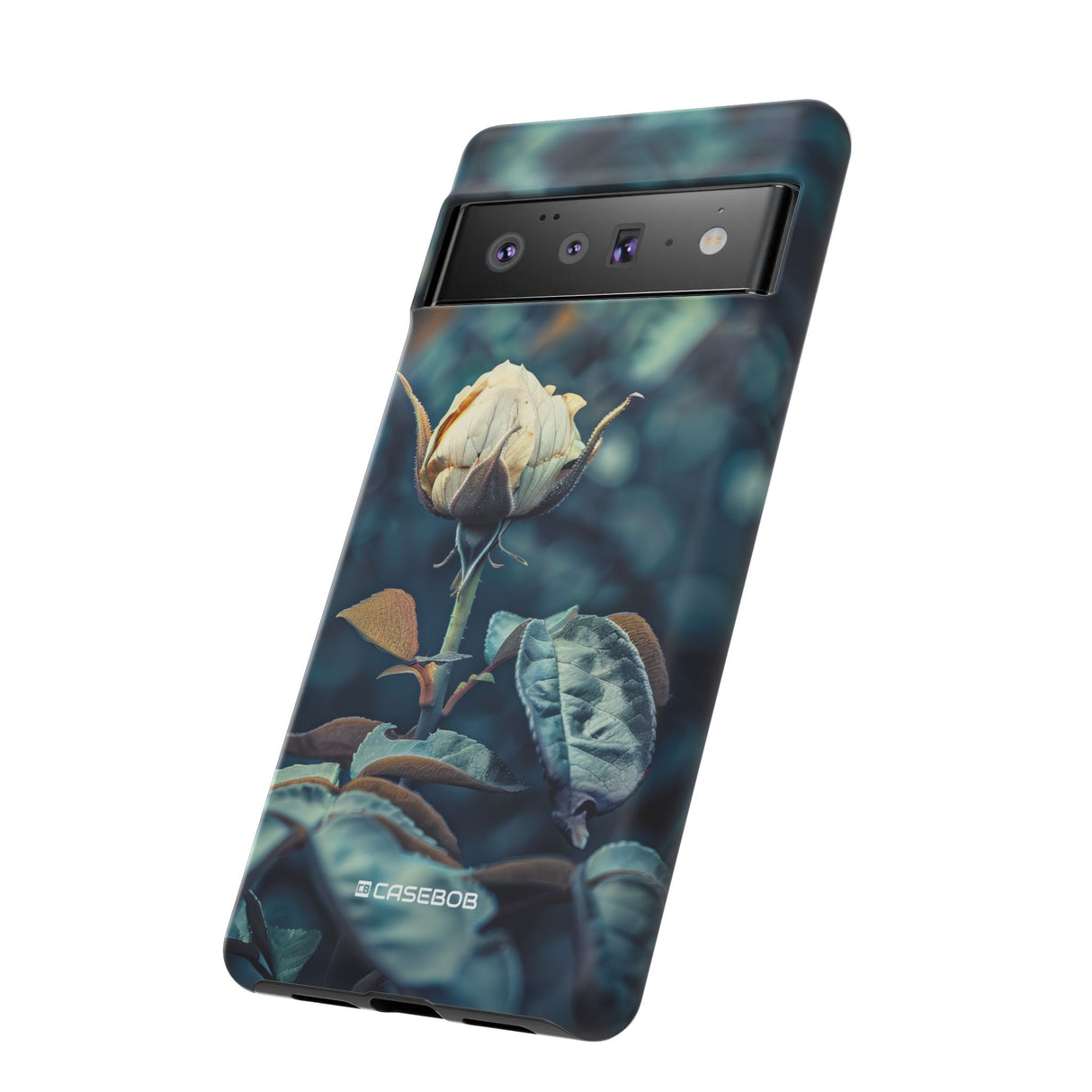 Teal Rosebud Serenade | Protective Phone Case for Google Pixel