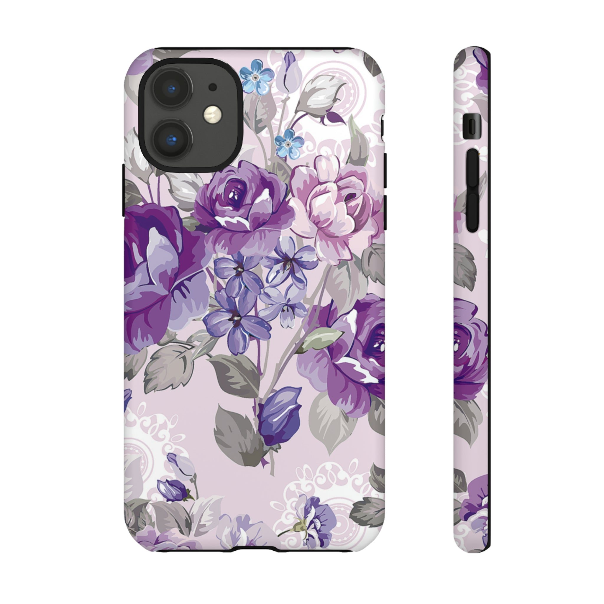 Beautiful vintage purple flower iPhone case - Protective Phone Case