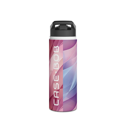Pink Leafwave - Stainless Steel Water Bottle