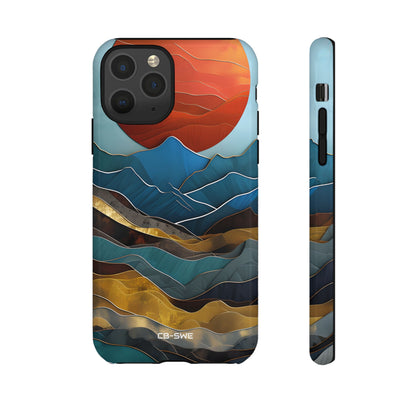 Sunset Geometry Waves - iPhone Case