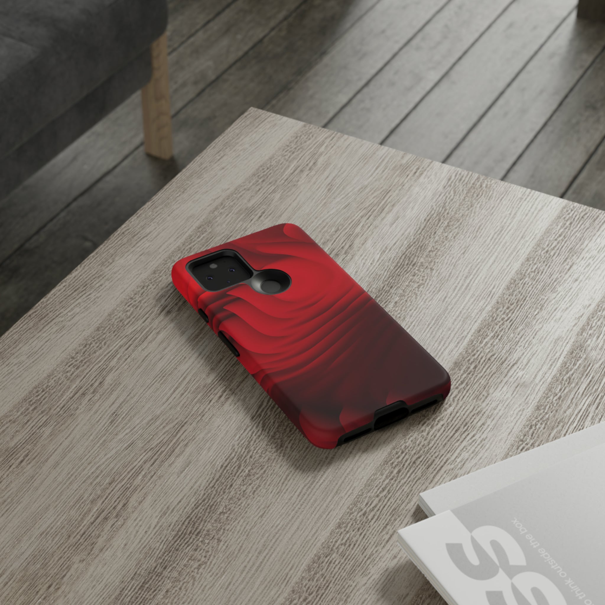 Red Center Waves - Protective Phone Case