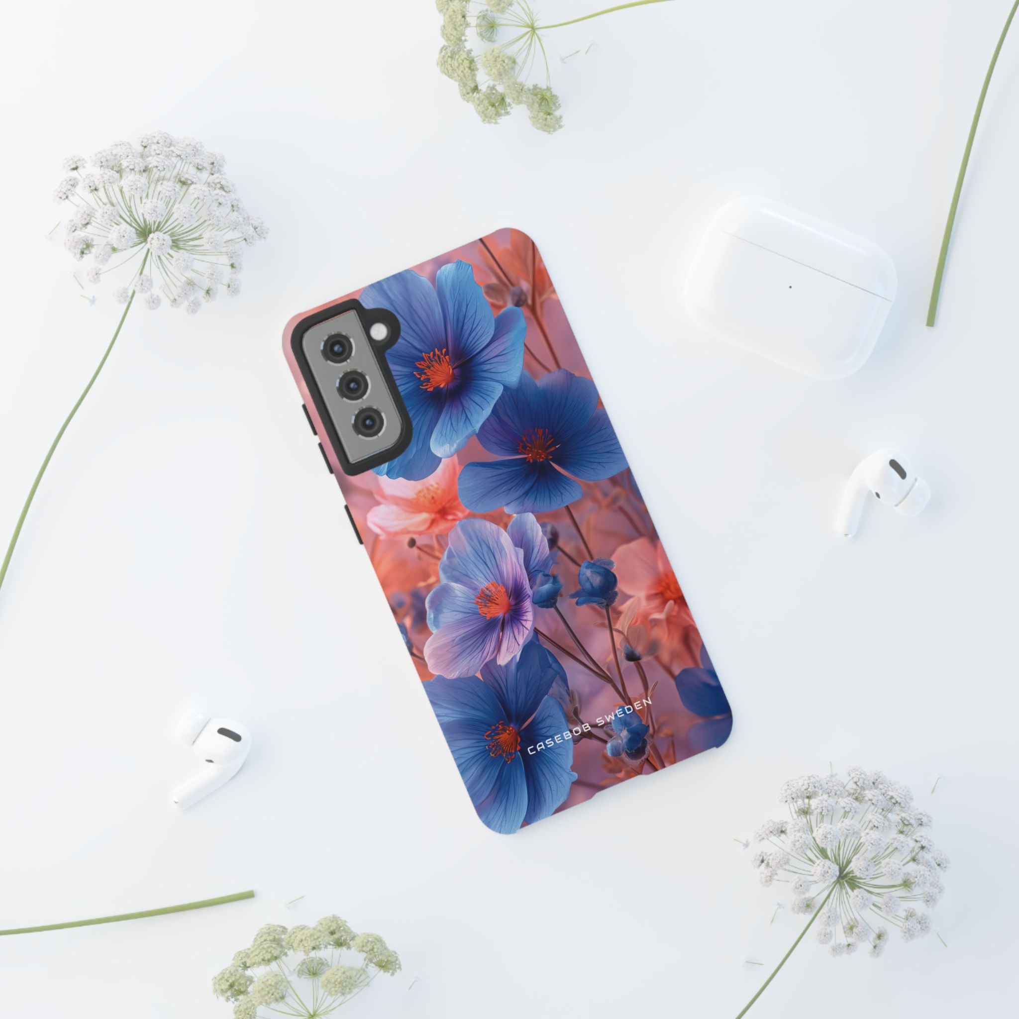 Harmonious Blooming Blues and Pinks  Samsung S21 - Tough Phone Case