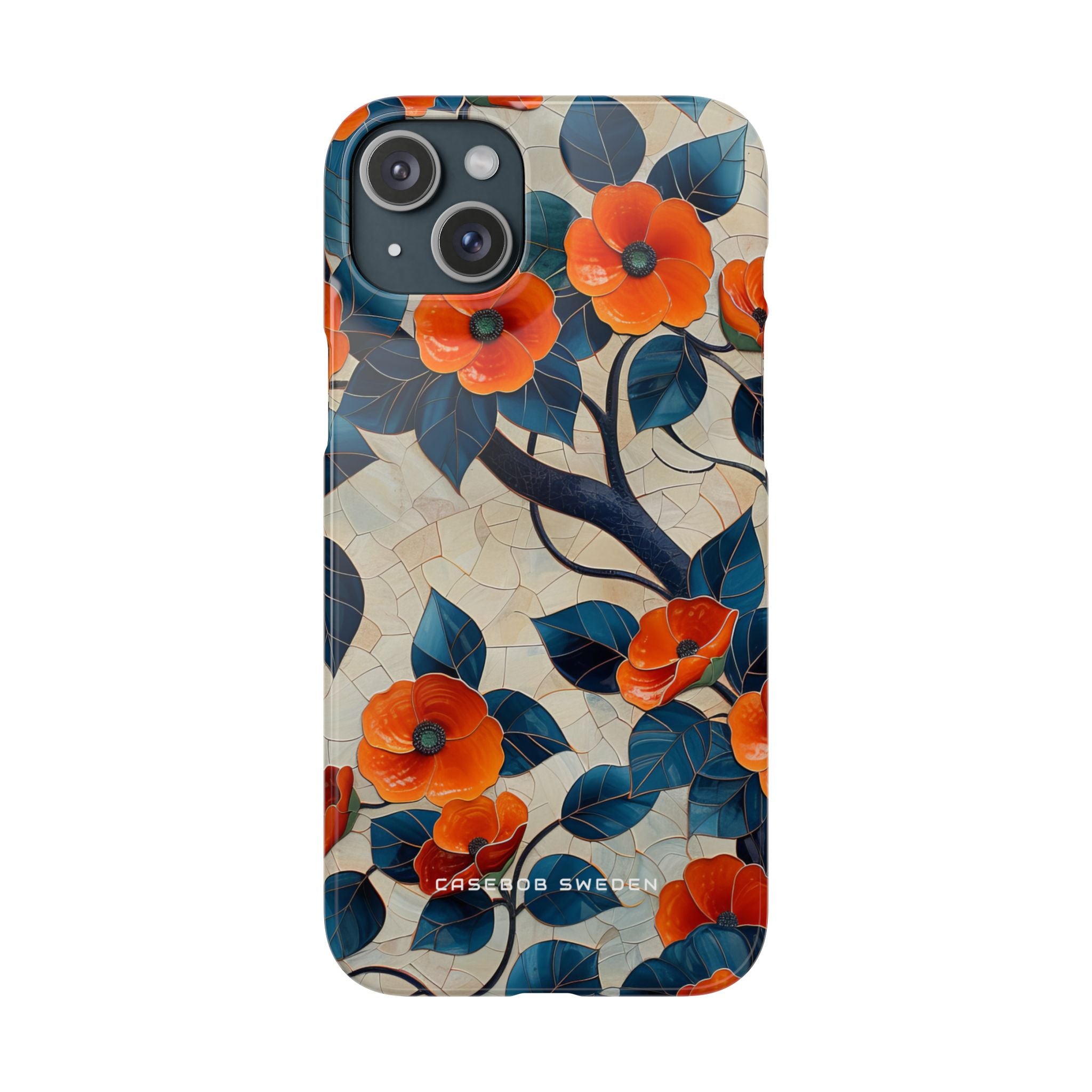 Orange Blossoms Mosaic Harmony iPhone 15 - Slim Phone Case