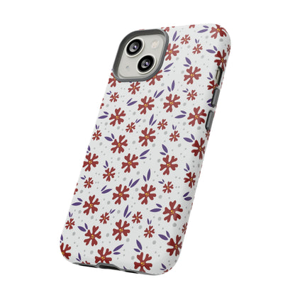 Red Flower Pattern - Protective Phone Case