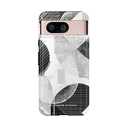 Geometric Monochrome Flow Google Pixel 8 - Tough Phone Case