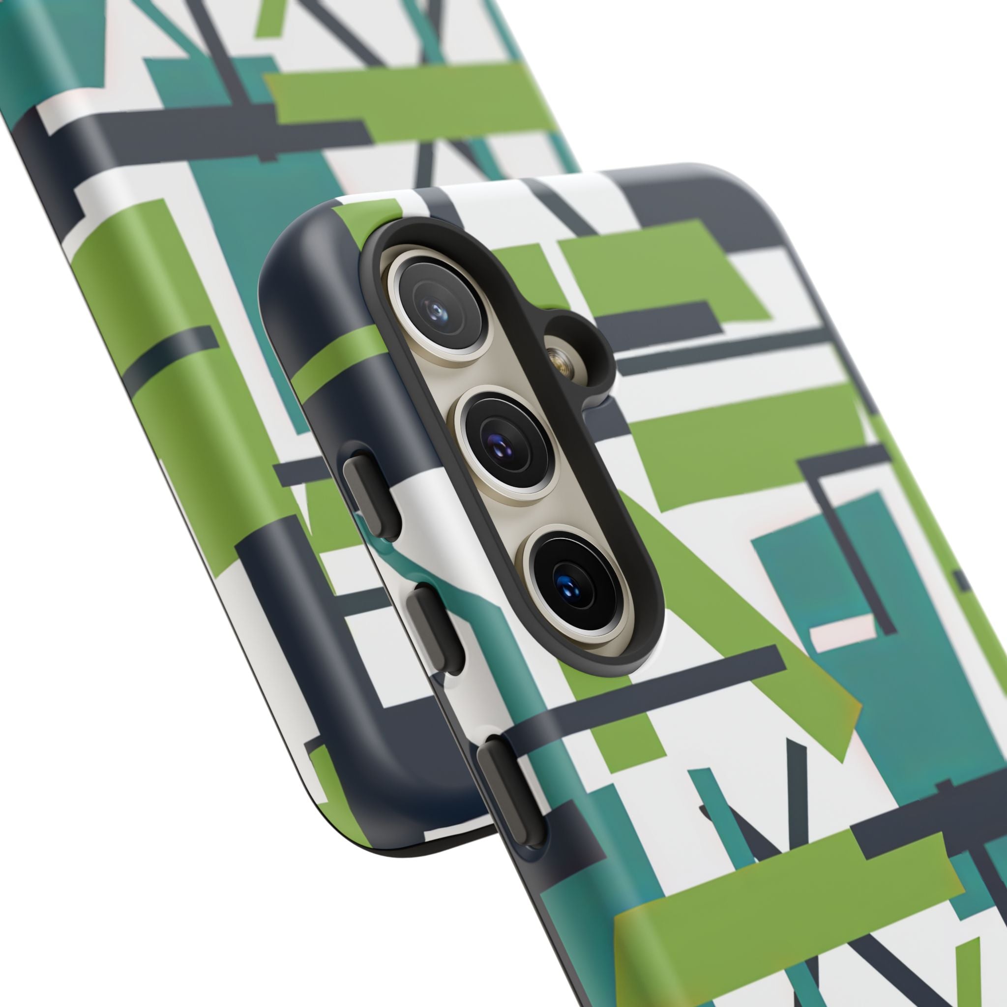 Green Geometry Glide Samsung S24 - Tough Phone Case