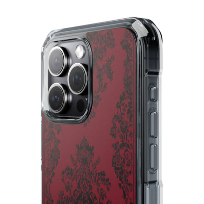 Gothic Crimson Elegance iPhone 15 - Clear Impact Phone Case