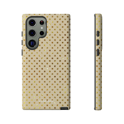 Gold Sparkle Grid Samsung S23 Ultra Case - Tough