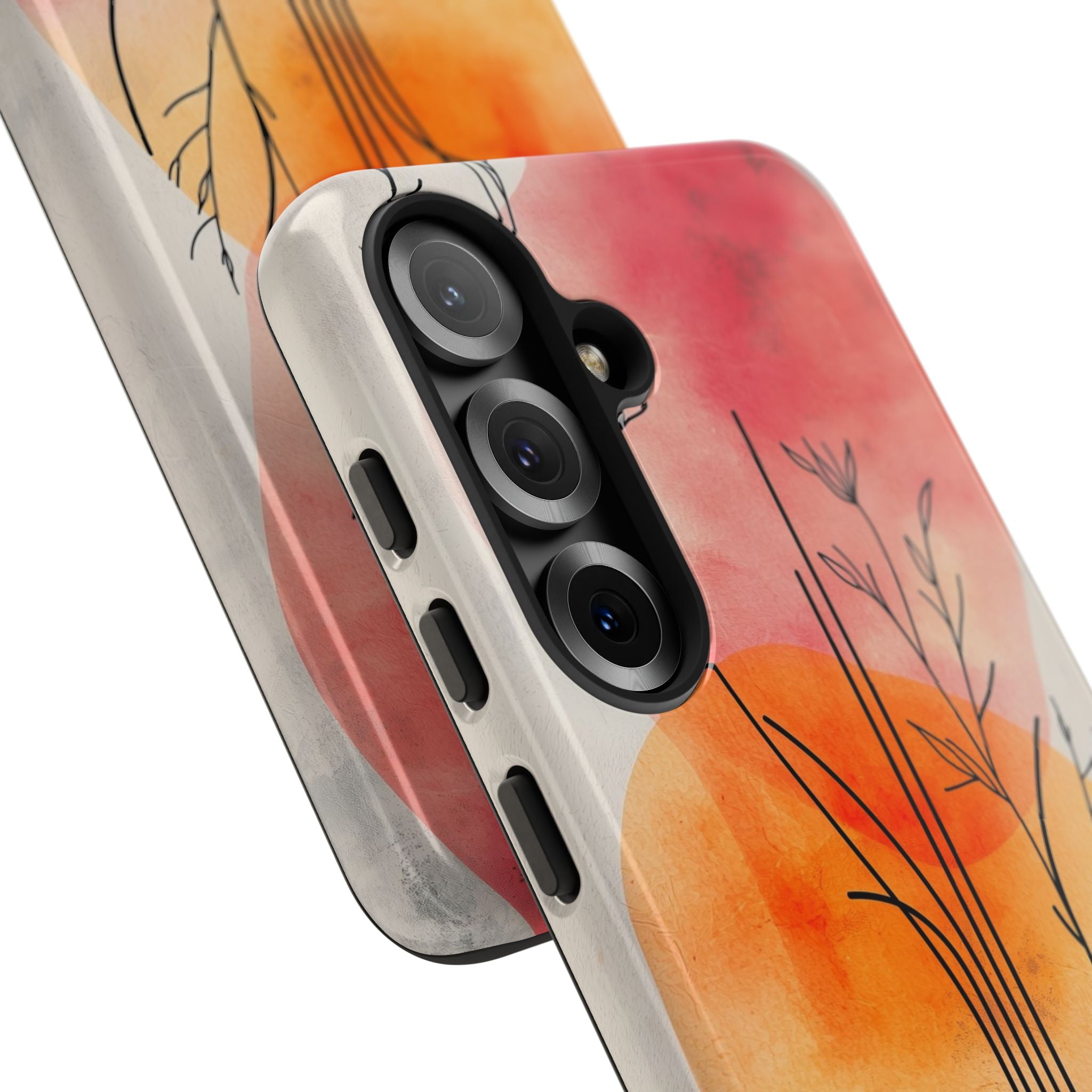 Curved Stem Sunset Samsung S25 Case - Tough