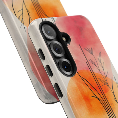 Curved Stem Sunset Samsung S25 Case - Tough