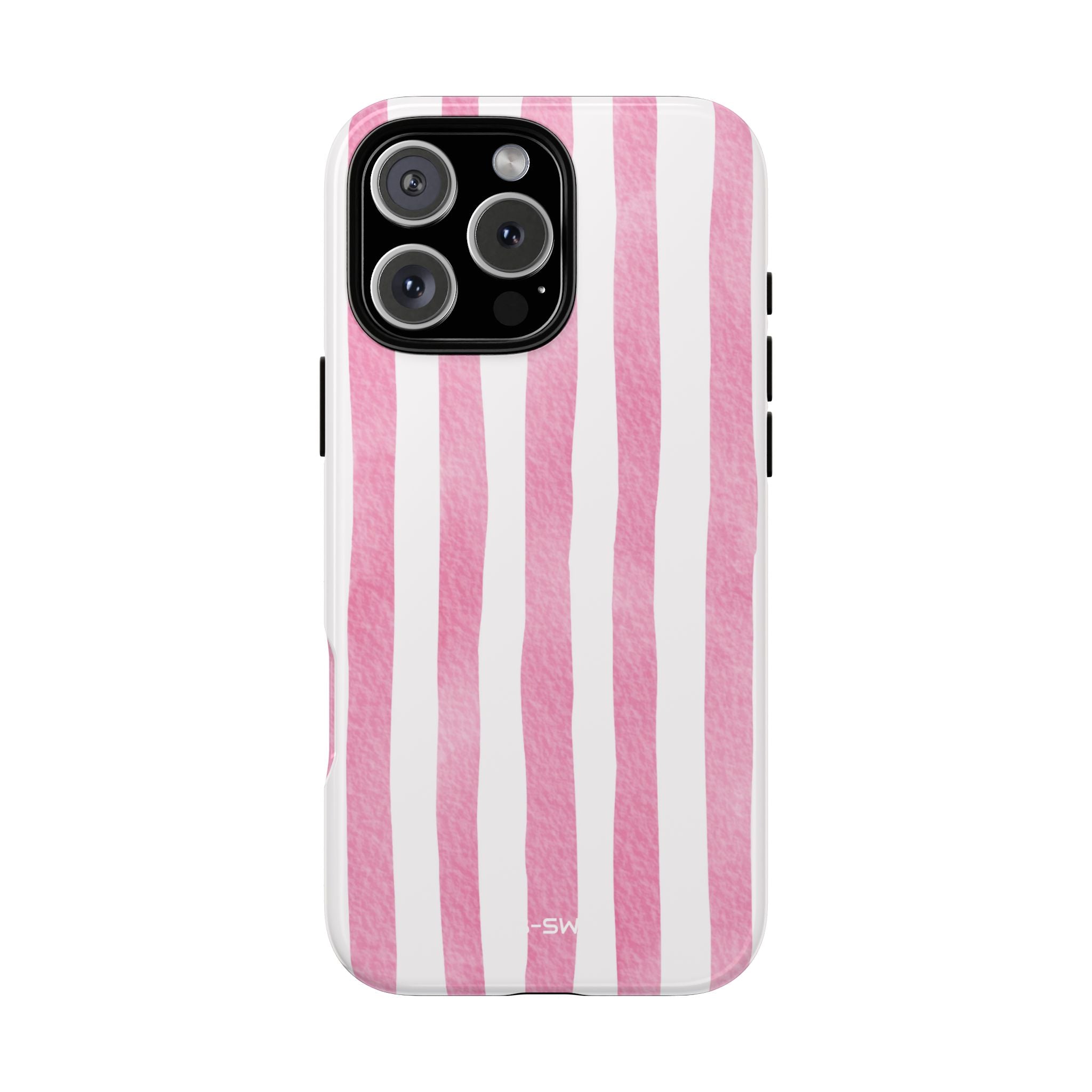 Pink Watercolor Stripes - iPhone Case
