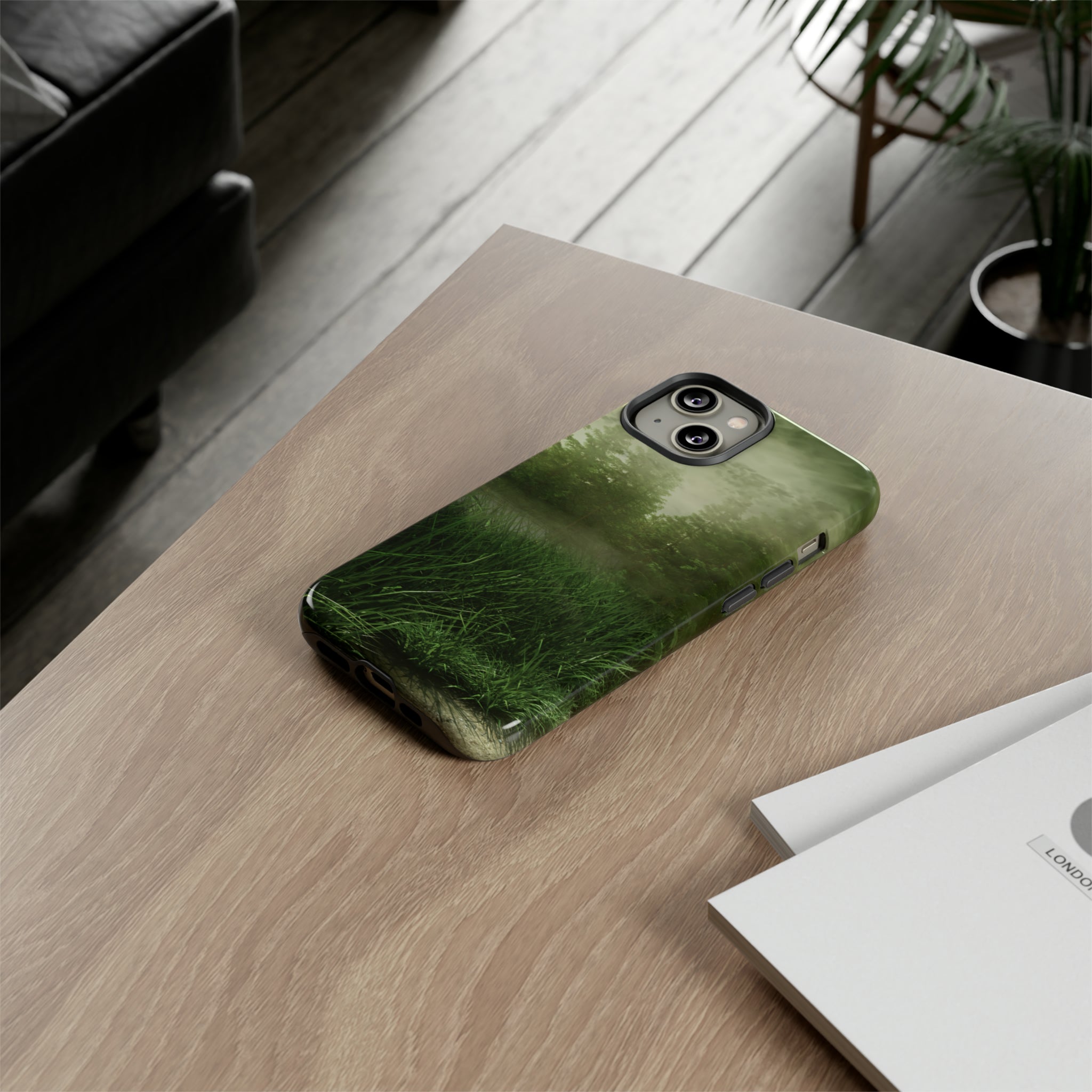 Foggy Green Landscape - Protective Phone Case