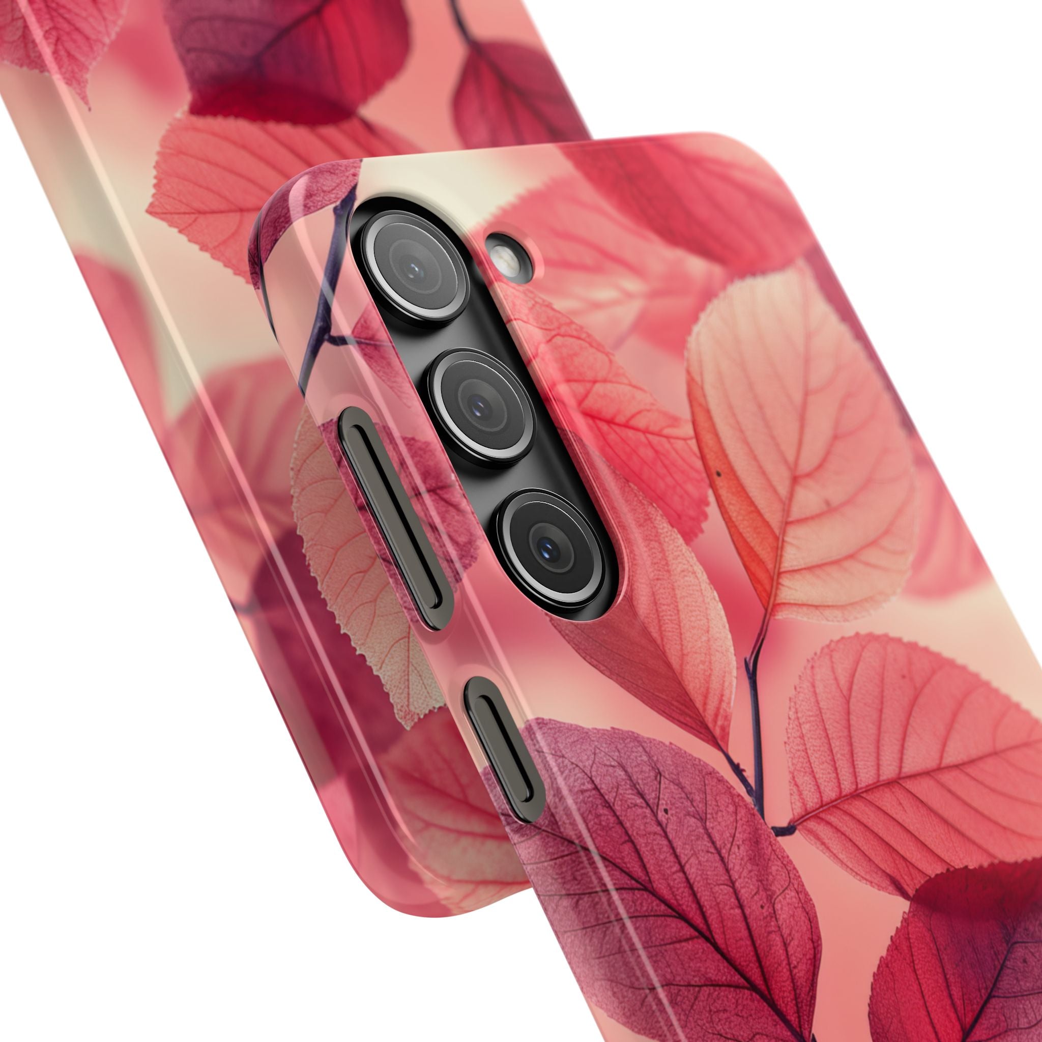 Elegant Pink Leaves Samsung S23 - Slim Phone Case