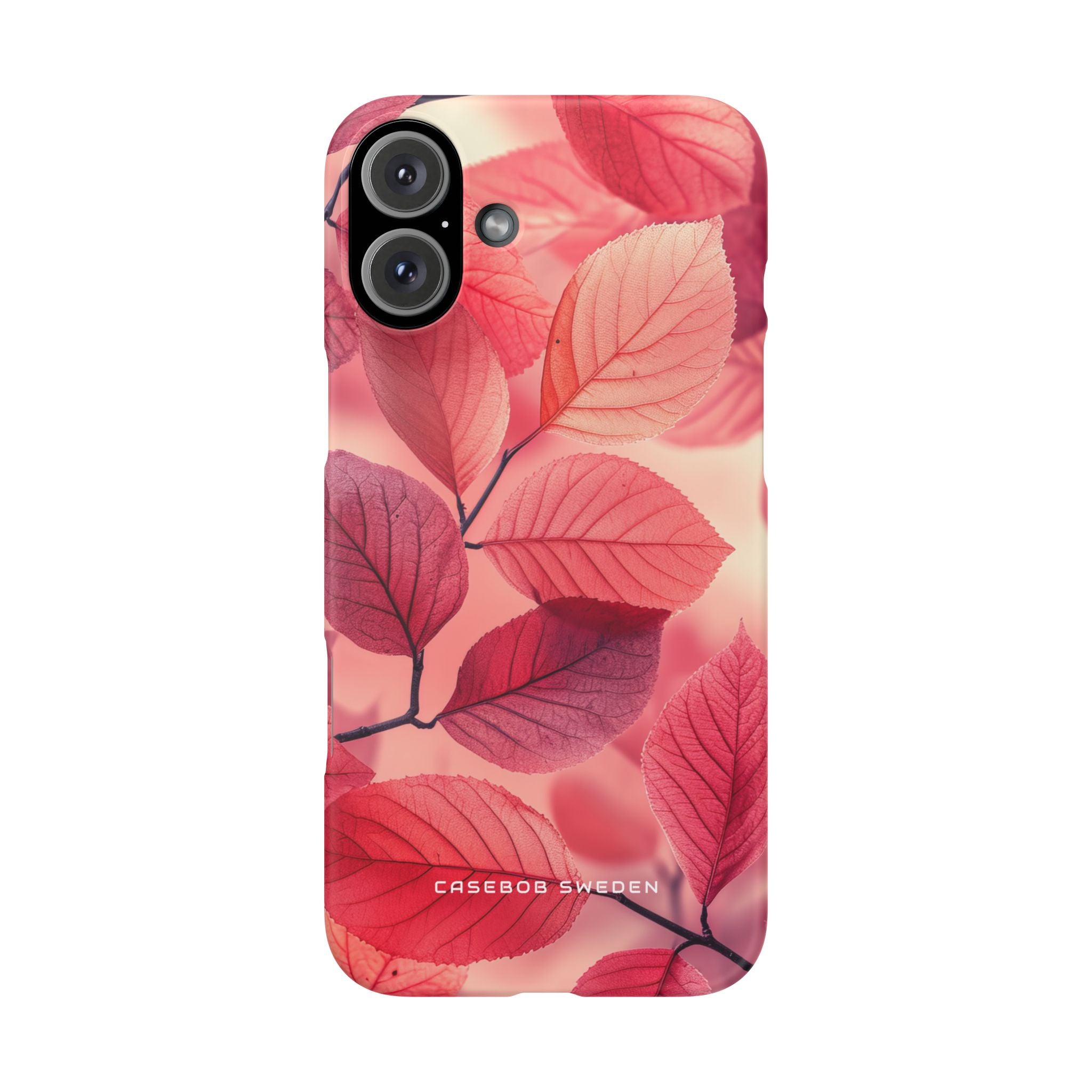 Elegant Pink Leaves iPhone 16 - Slim Phone Case