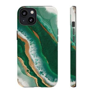 Green & Gold Epoxy - Protective Phone Case