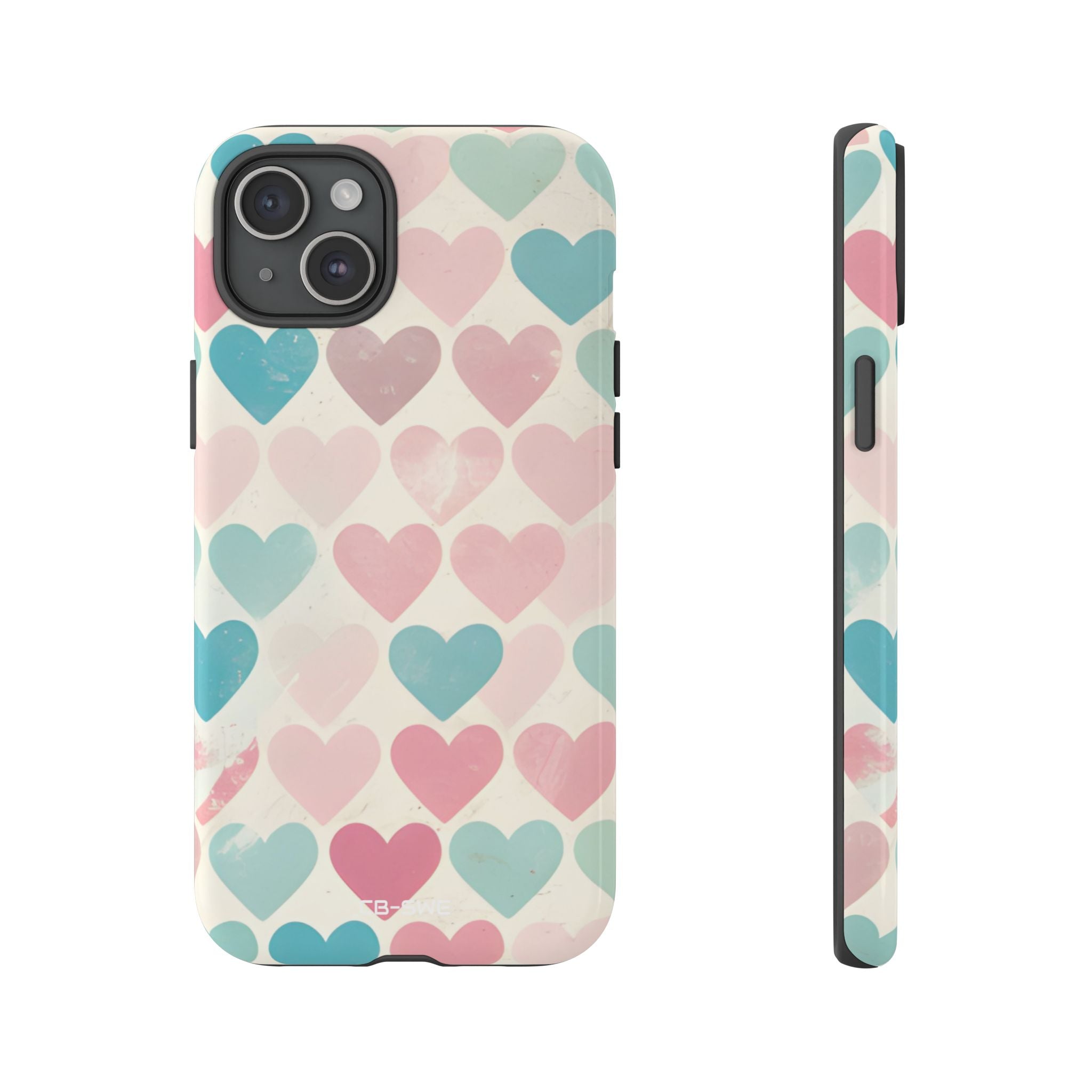 Retro Hearts Symmetry - iPhone Case