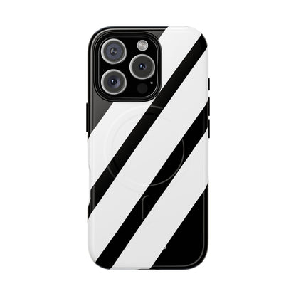 Diagonal Bands Noir iPhone 16 Pro Case - Tough+