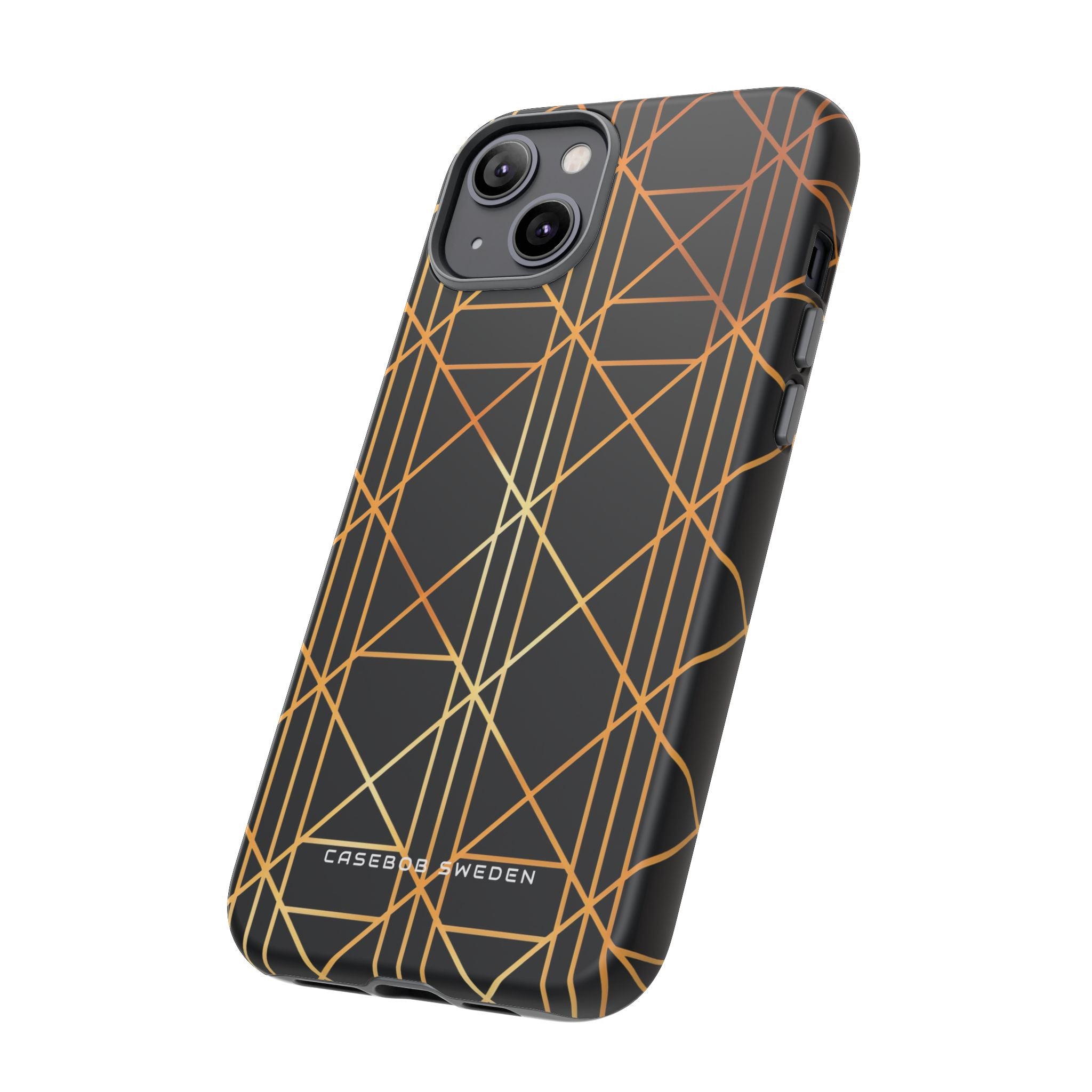 Golden Geometric Elegance iPhone 14 - Tough Phone Case