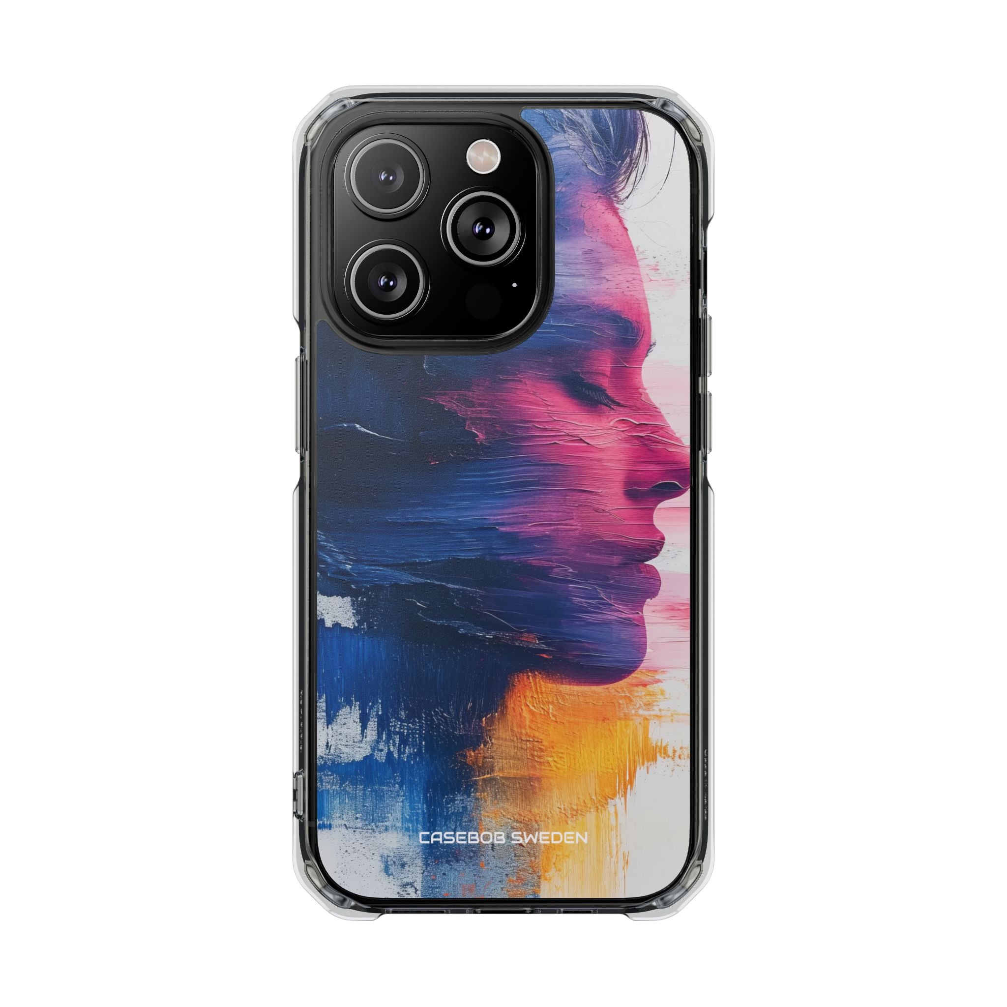 Blue Magenta Portrait - Clear Impact iPhone 14 Phone Case