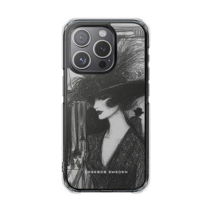 Timeless Elegance in Monochrome iPhone 15 - Clear Impact Phone Case