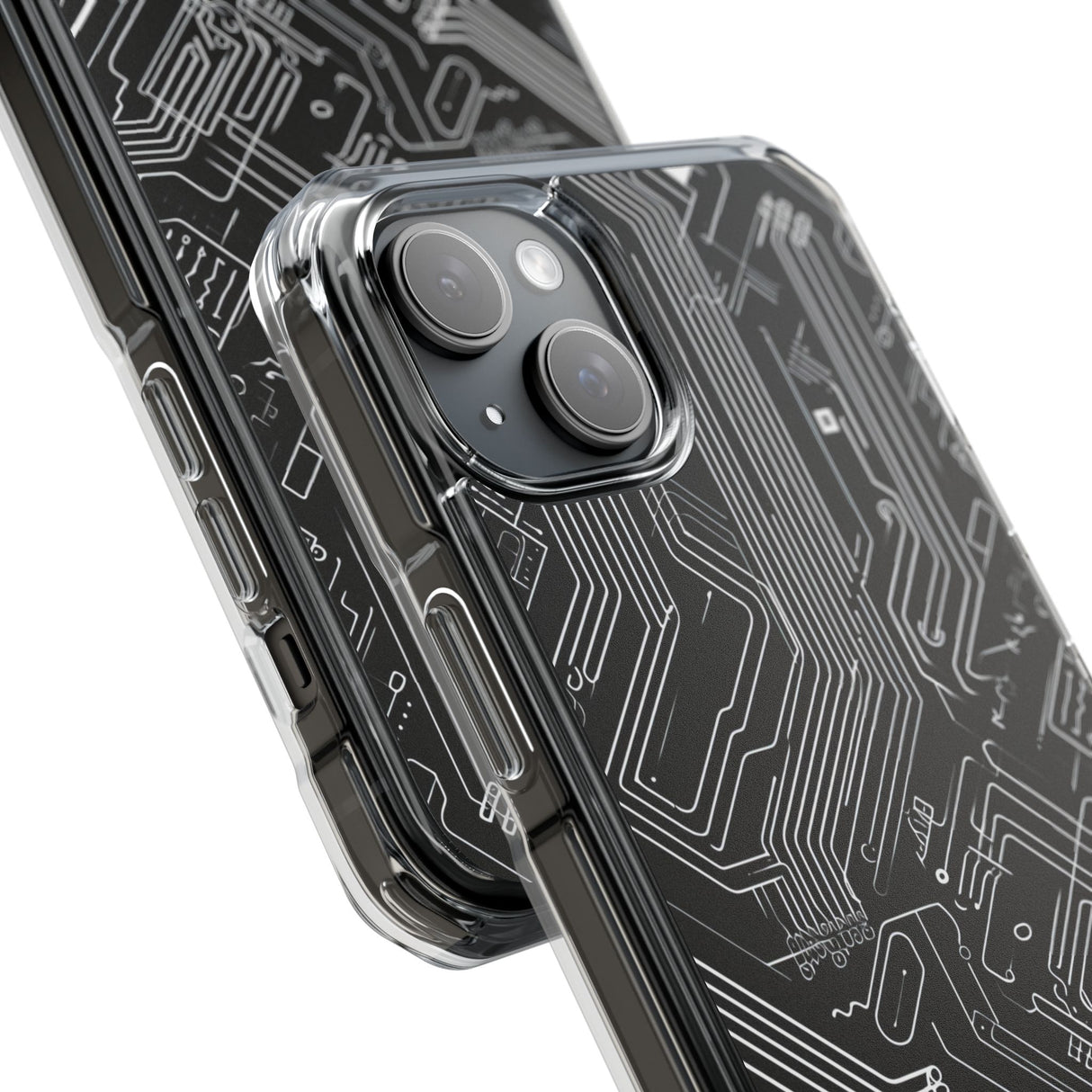 Cyber Circuitry Art - Phone Case for iPhone (Clear Impact - Magnetic)