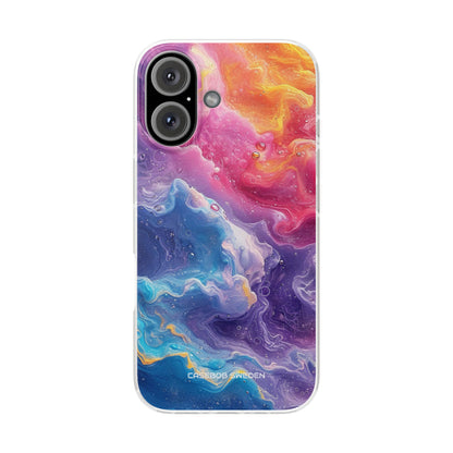 Abstract Blue Pink Waves - Flexi iPhone 16 Phone Case