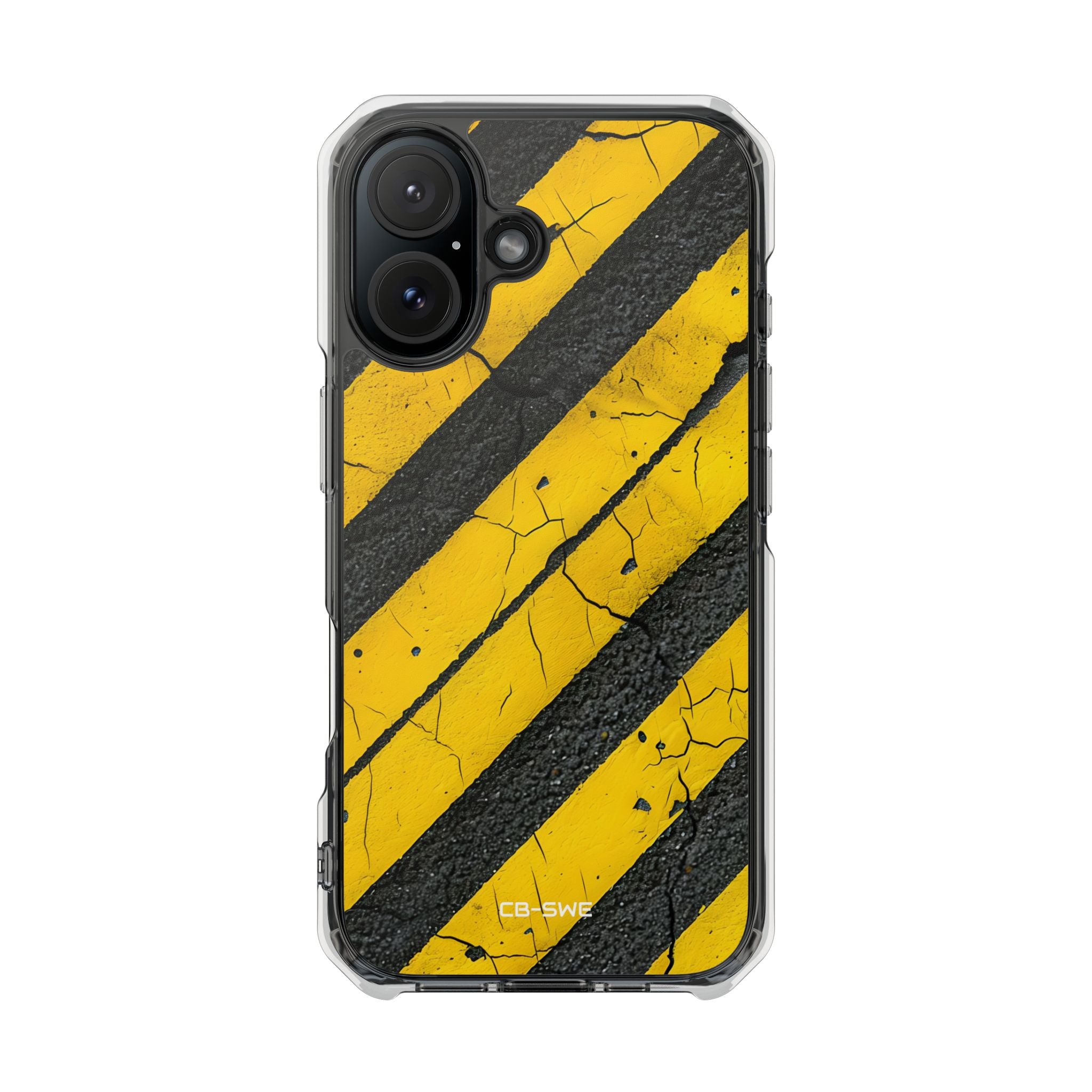 Cracked Hazard Lines iPhone Case - Impact