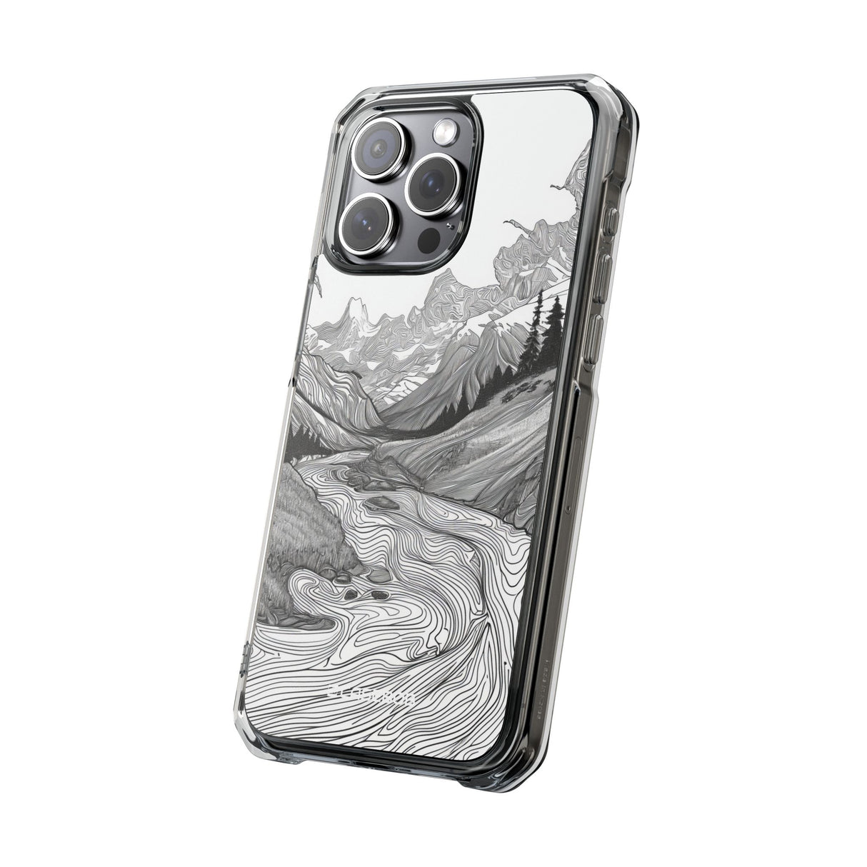 Monochrome Serenity - Phone Case for iPhone (Clear Impact - Magnetic)