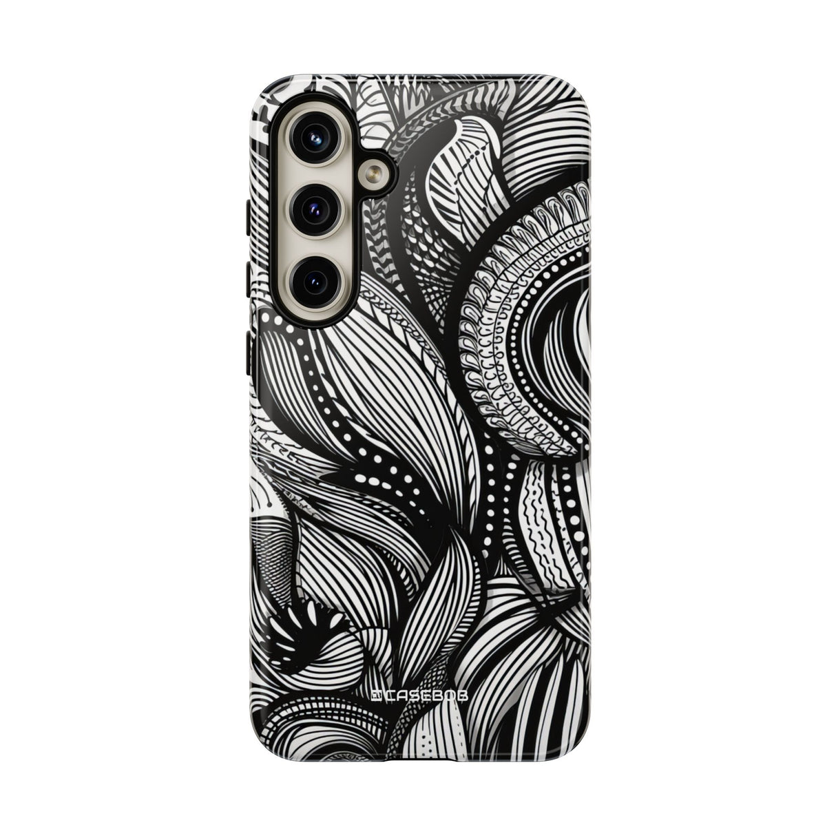 Fluid Monochrome: Intricate Patterns - For Samsung S24