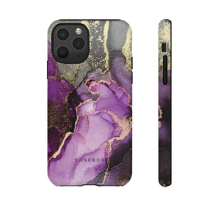 Purple Marble & Gold Phone - Protective Phone Case