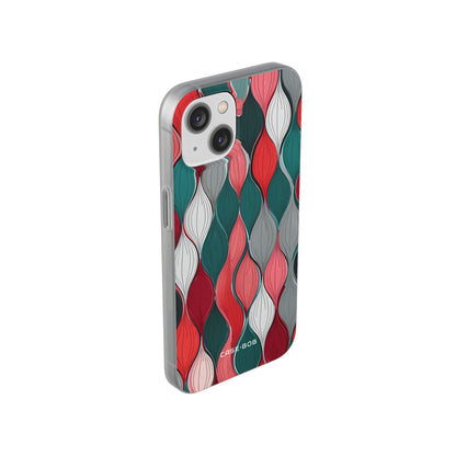 Leaf Cascade Teal iPhone 14 Case - Soft