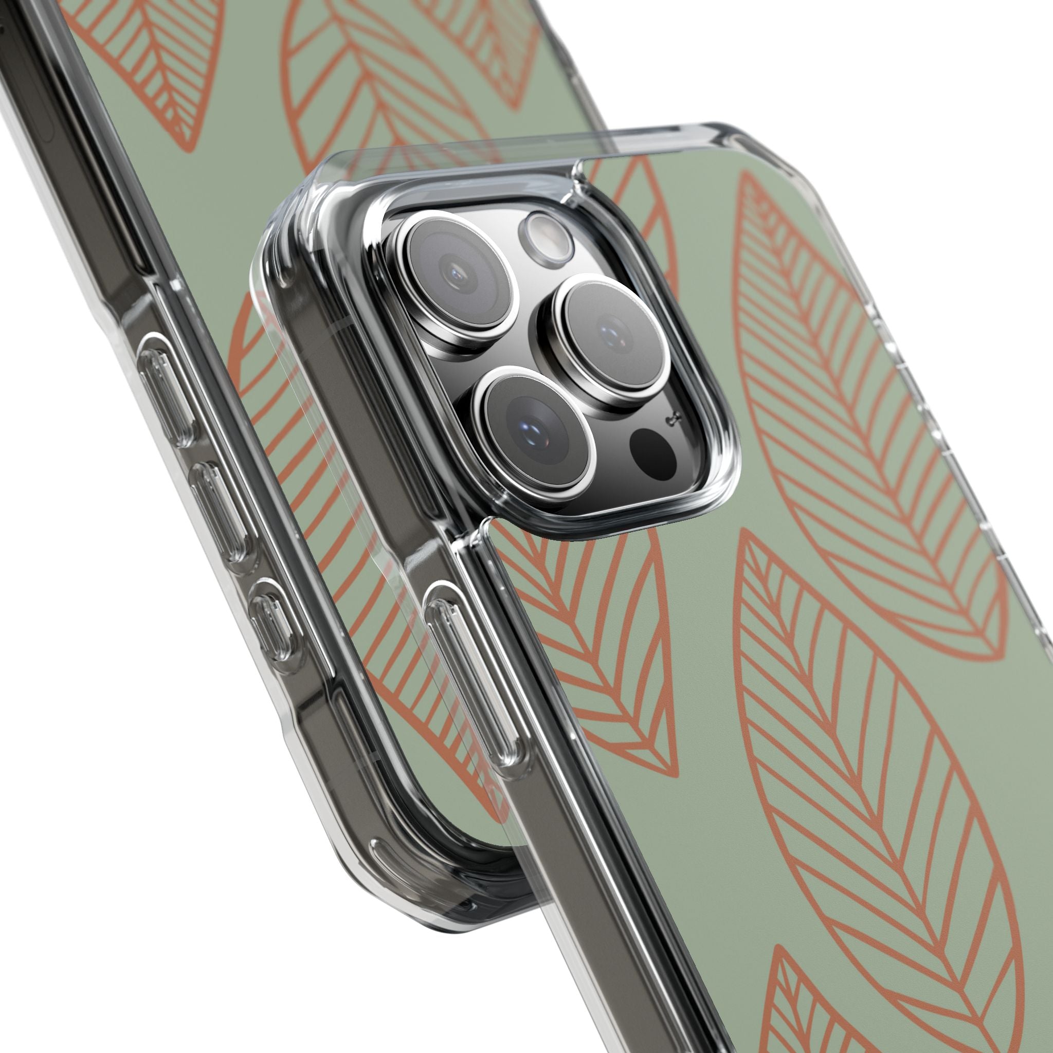 Mint and Orange Leaves iPhone Case - Impact