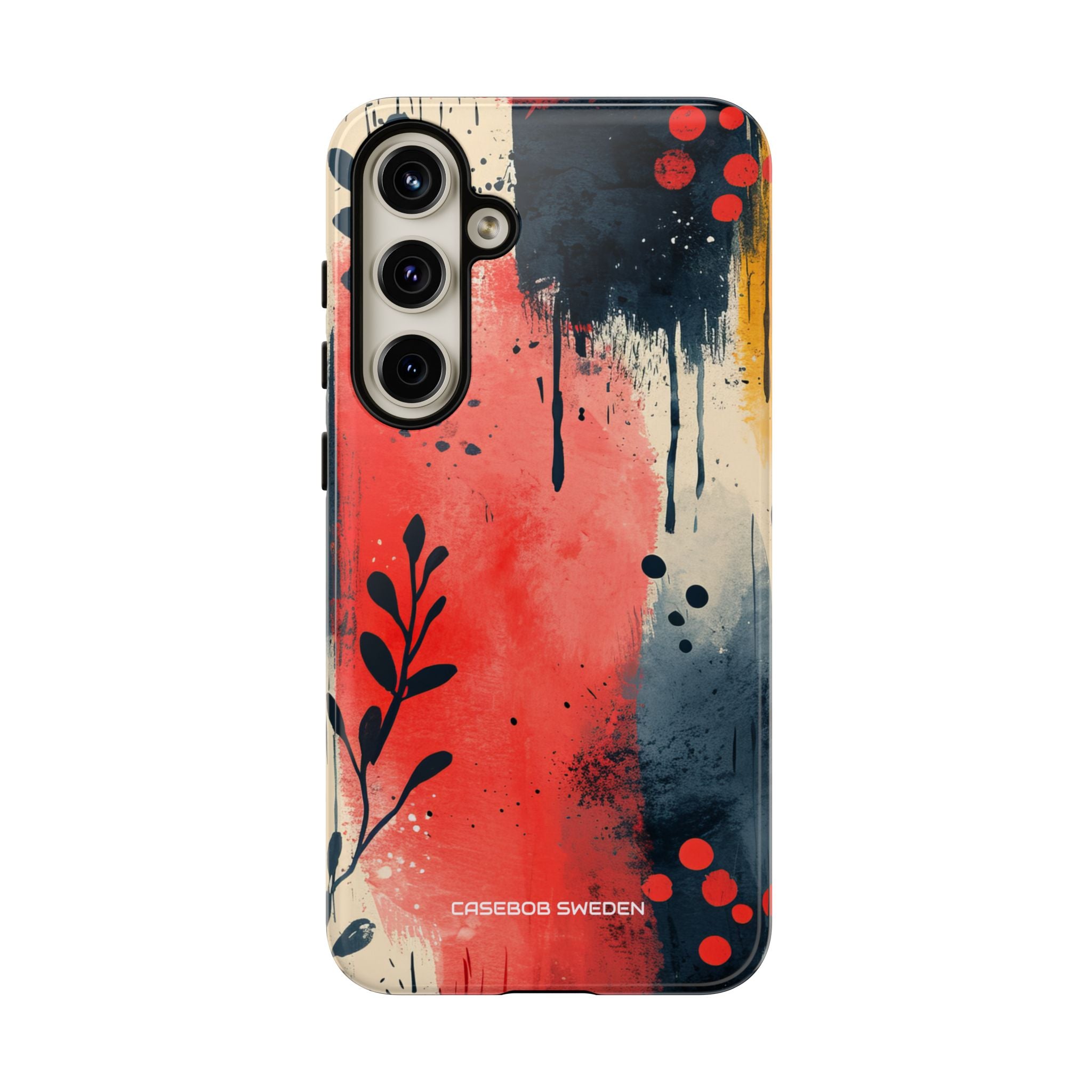 Red Blue Abstract Florals - Tough Samsung S24 Phone Case