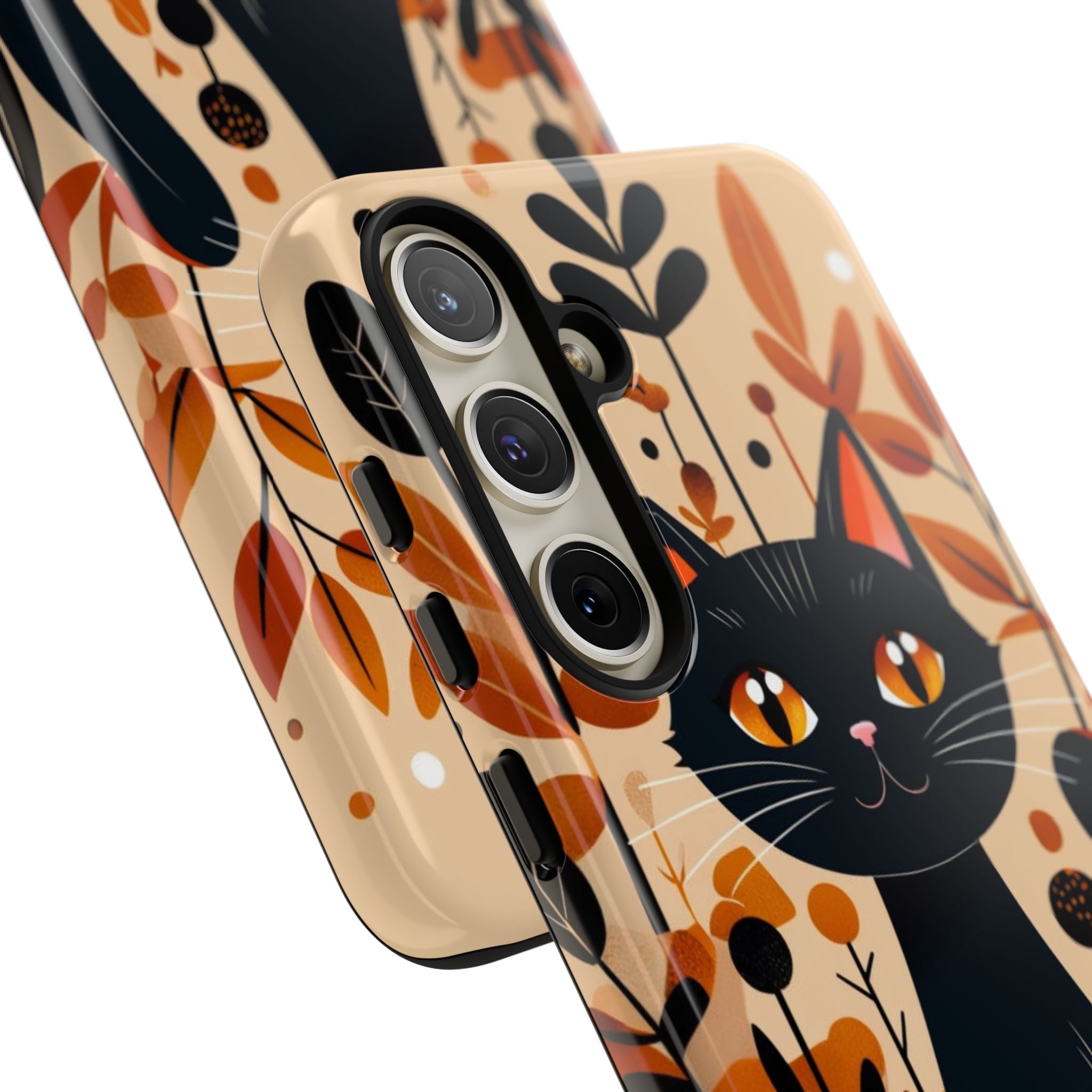 Black Cat Glow Samsung S24 Plus Case - Tough