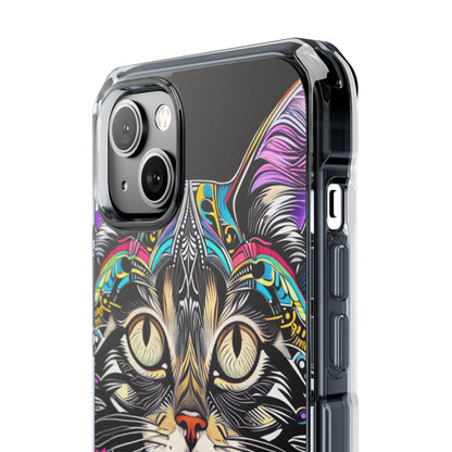 Psychedelic Cat Mirage iPhone Case - Impact
