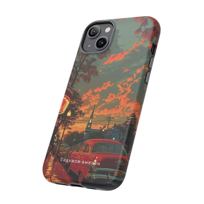 Mid-Century Nostalgia Streetscape iPhone 14 - Tough Phone Case