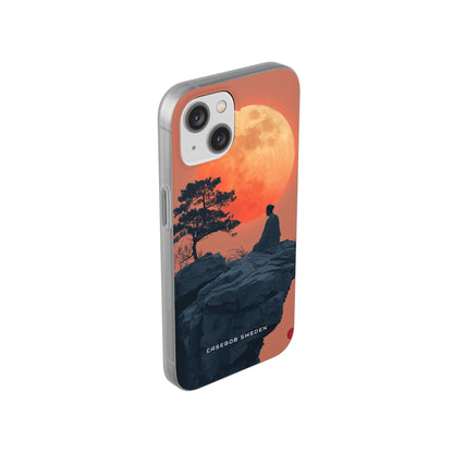 Zen Tranquility Under a Red Moon iPhone 14 - Flexi Phone Case