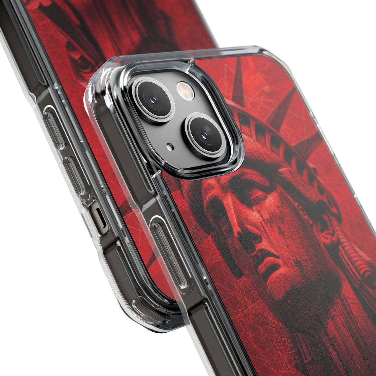 Red Liberty Revolution – Handyhülle für iPhone (Clear Impact – Magnetisch)