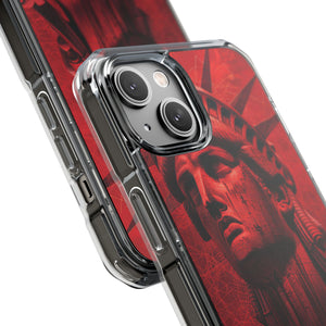 Red Liberty Revolution - Phone Case for iPhone (Clear Impact - Magnetic)