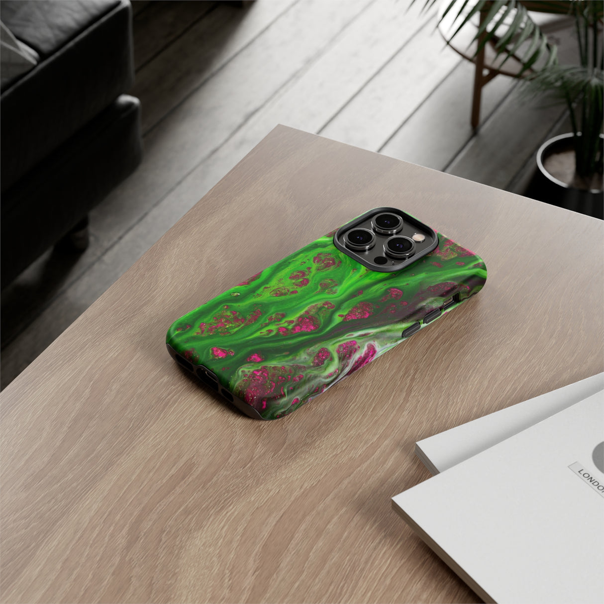 Toxic Green Ink Art iPhone Case (Protective) Phone Case