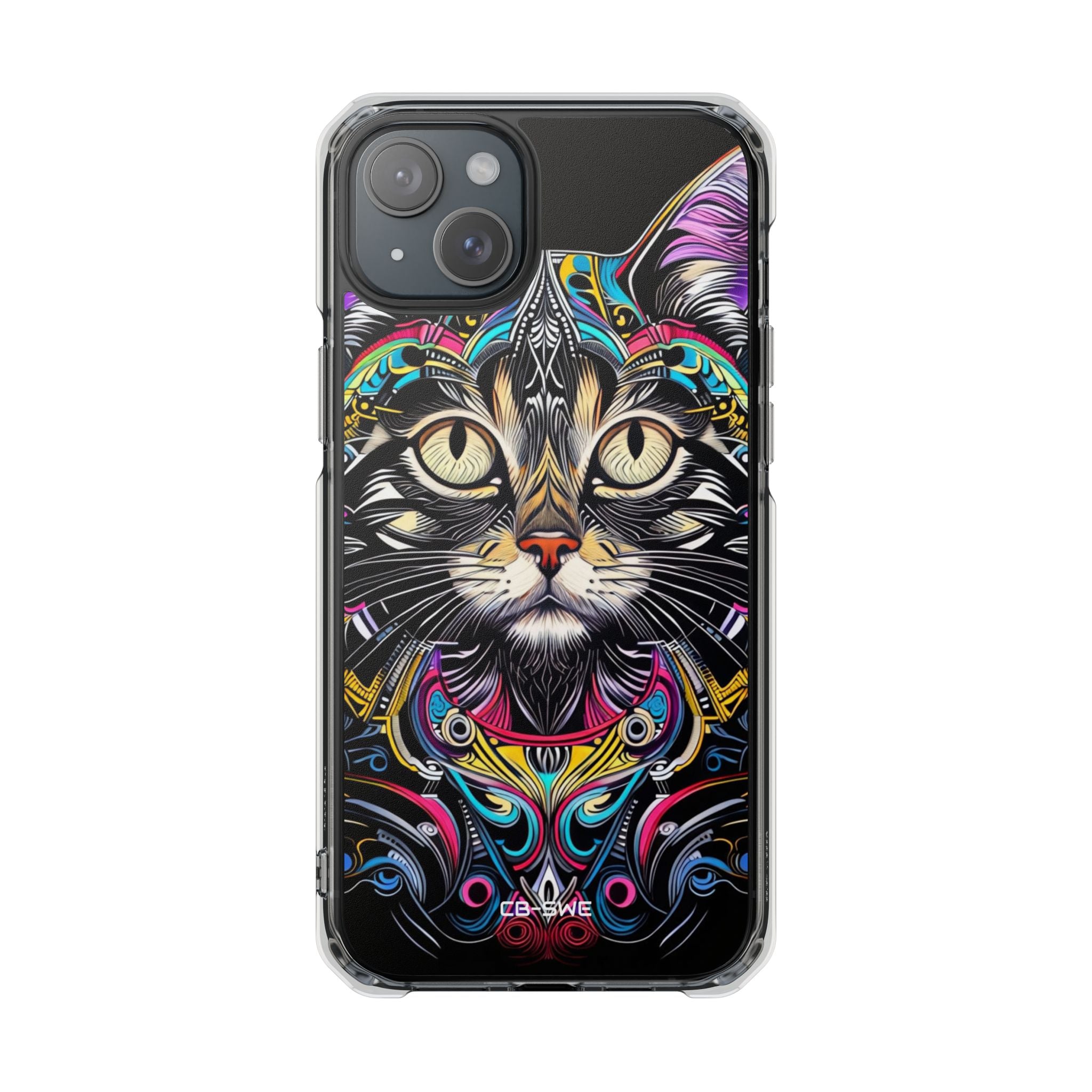 Psychedelic Cat Mirage iPhone Case - Impact