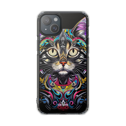 Psychedelic Cat Mirage iPhone Case - Impact