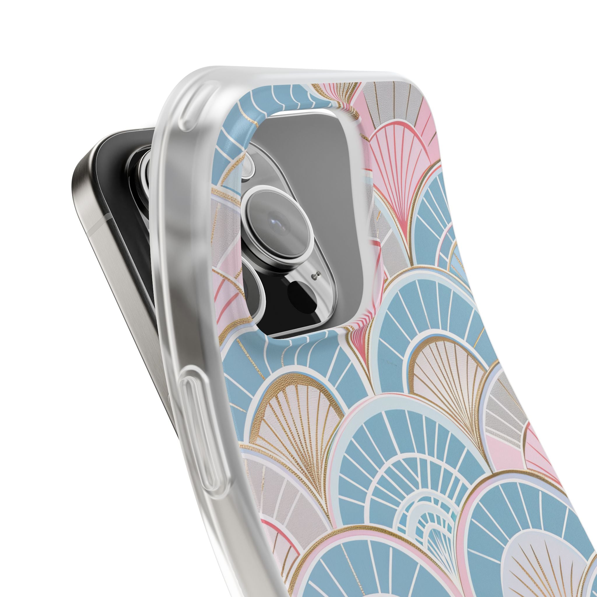 Art Deco Pastel Fan Pattern - Flexi iPhone 16 Phone Case