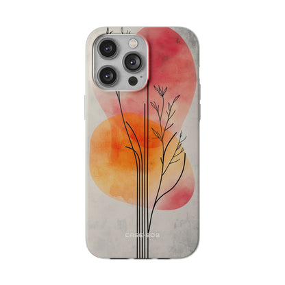 Curved Stem Sunset iPhone 14 Pro Max Case - Soft