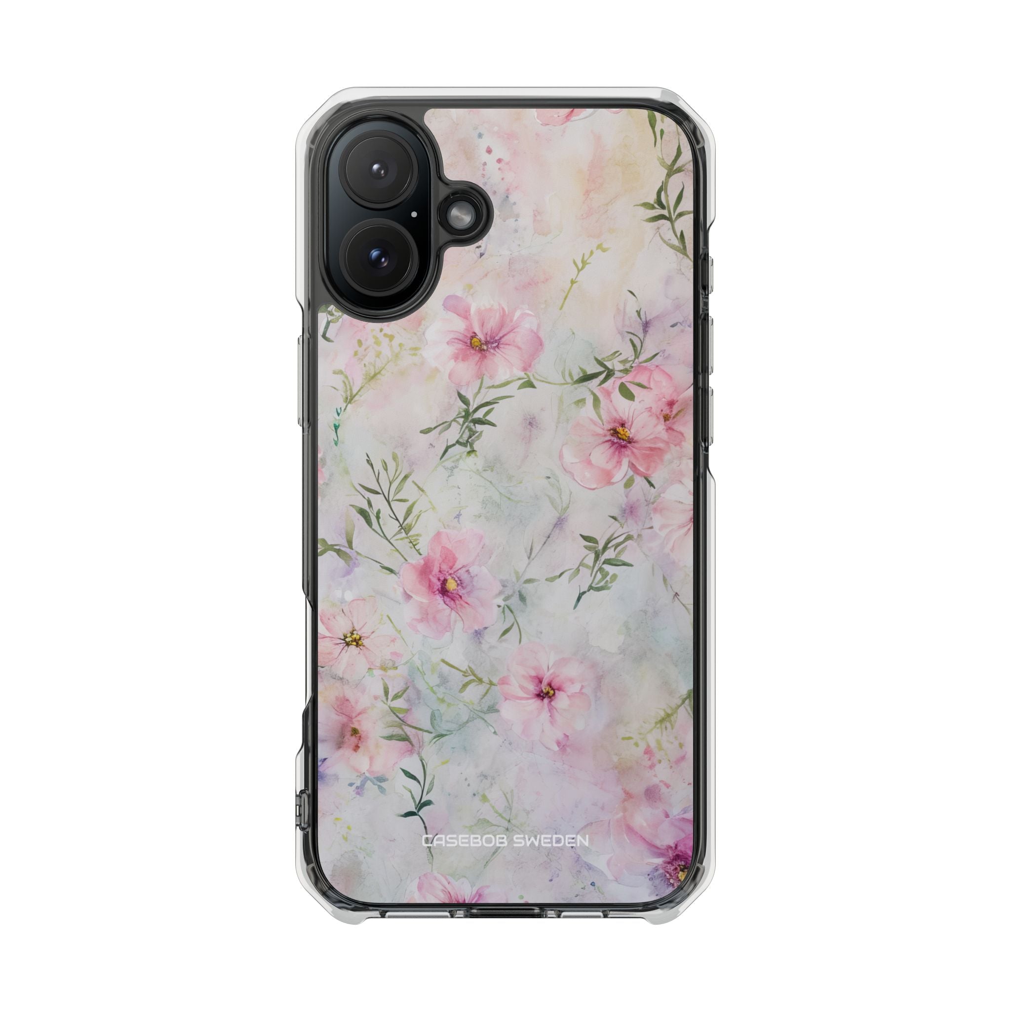 Pink Floral Watercolor Decor - Clear Impact iPhone 16 Phone Case