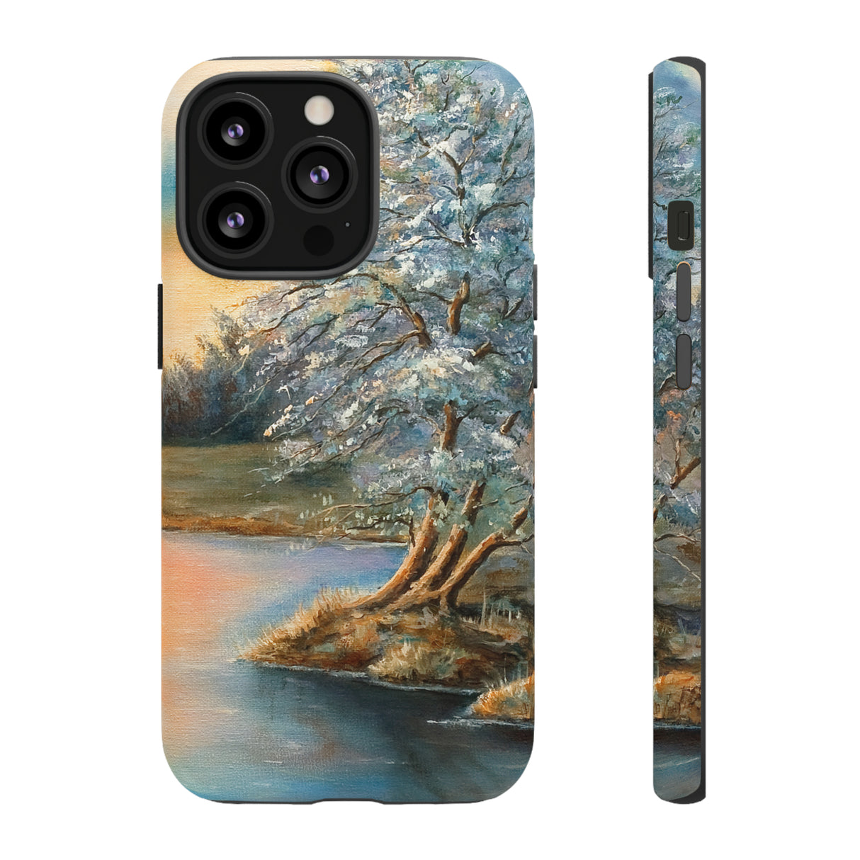 Oil Panting - Sunset on the lake - Protective Phone Case