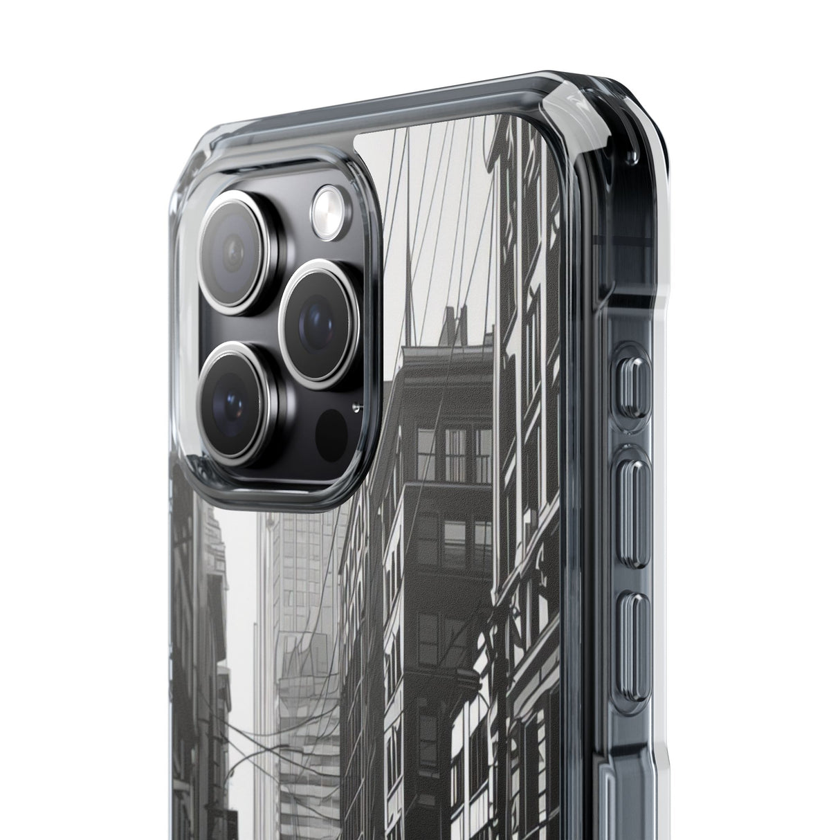 Noir Urban Serenity - Phone Case for iPhone (Clear Impact - Magnetic)